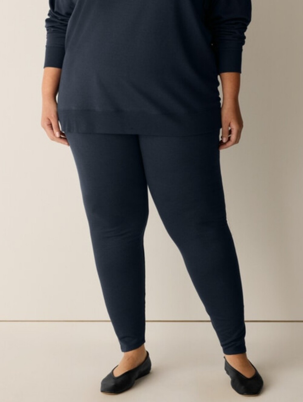 Eileen Fisher Cozy Brushed Terry Hug High-Waisted Leggings MARITIME Size 1X